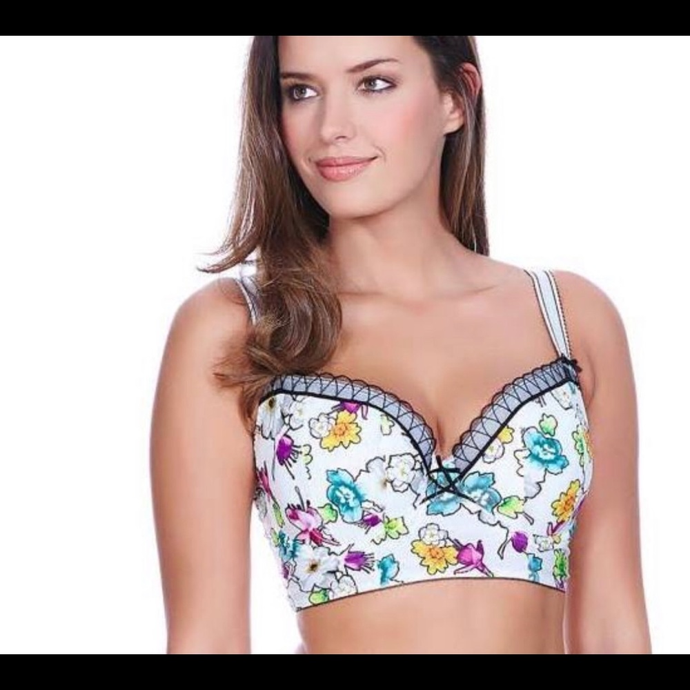 Freya 28G long-lined Demi Floral print Bra!